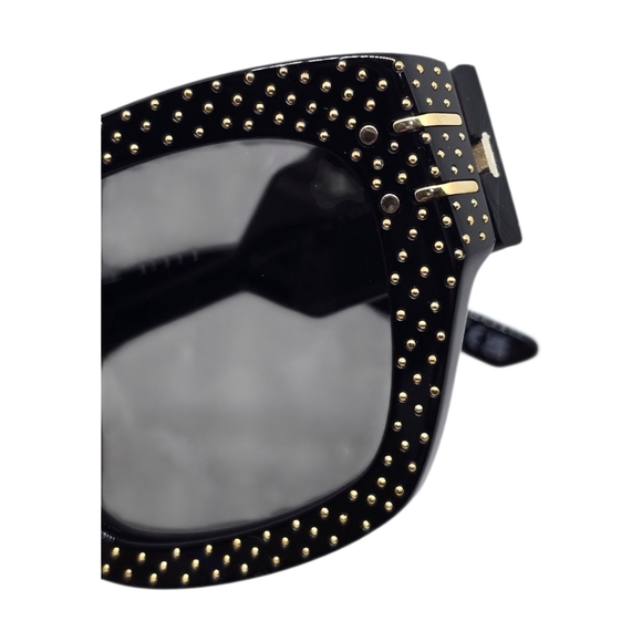 DIOR SUNGLASSES Elegant Black and Gold Studded 100% authentic NEW - Picture 5 of 10